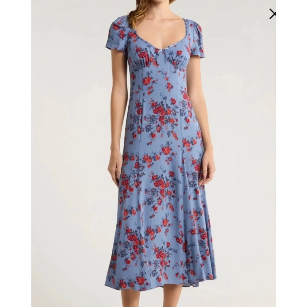 NWT Reformation Afton Midi Dress in Martine - Picture 1 of 6